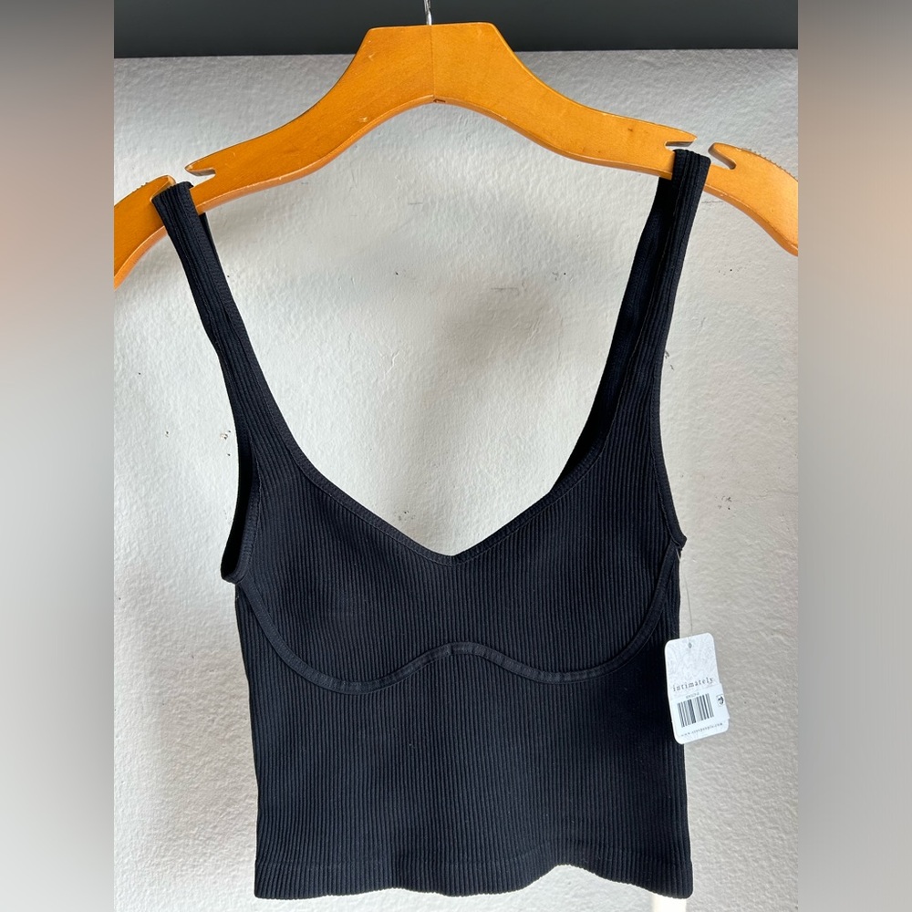FP Intimately Meg Seamless Black Crop Top Size M/L